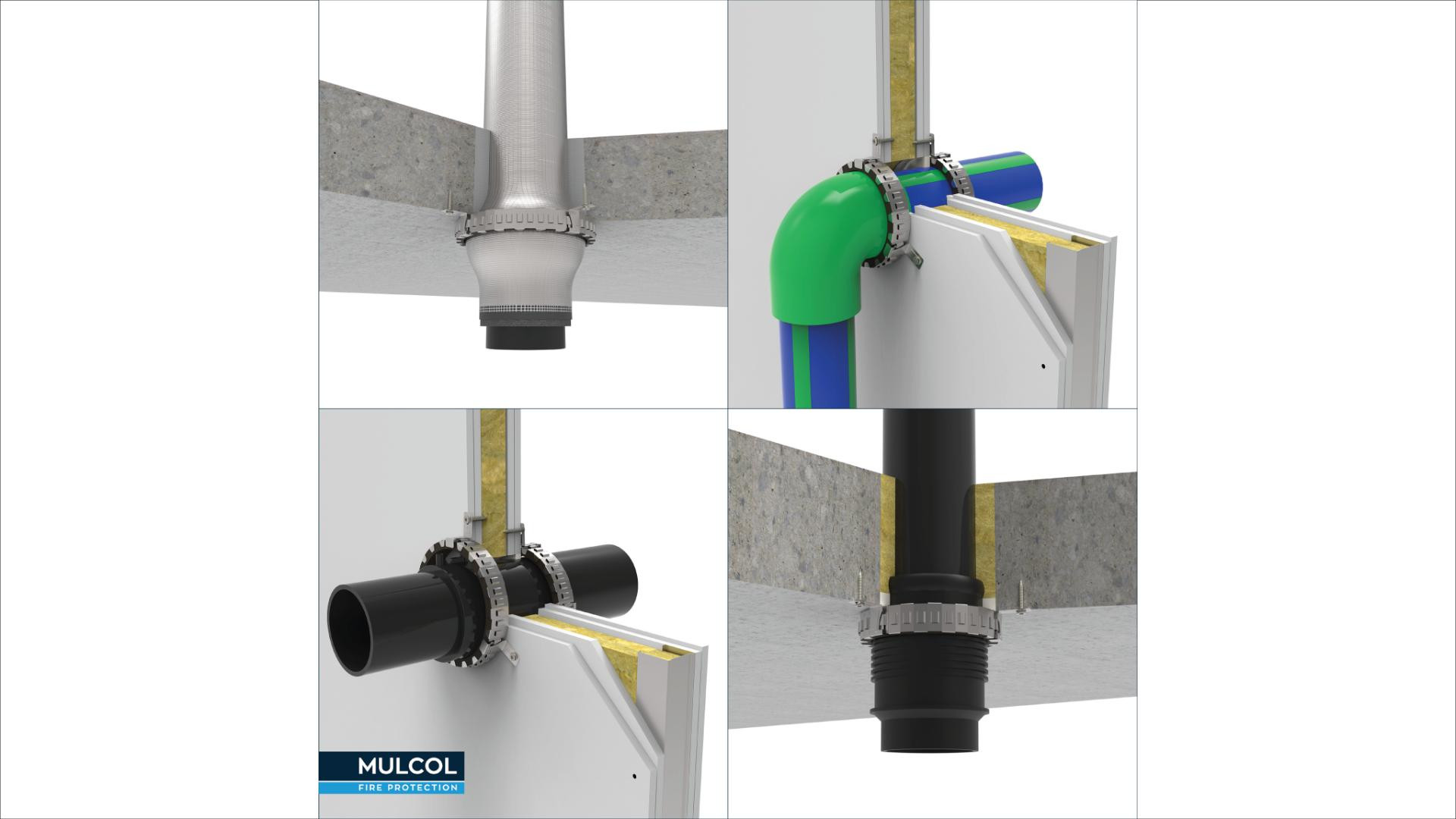 Firestopping pipe penetration with sockets
